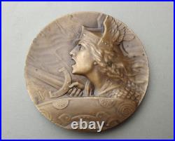 14 18 Médaille Morlon bronze 1ère guerre mondial soldat gauloise à M-A. BERTHEZ