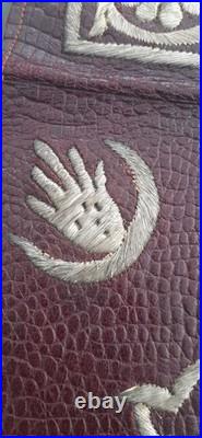1900 Algérie Superbe Portefeuille Luxe cuir brodé fil d'argent Tirailleur Spahi