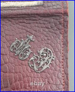 1900 Algérie Superbe Portefeuille Luxe cuir brodé fil d'argent Tirailleur Spahi