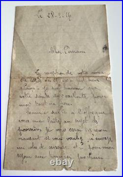 1916 à 1918 correspondances de M. Pierre PAING, Parrain de Guerre 1916 à 1918 correspondances de M. Pierre PAING, Parrain de Guerre