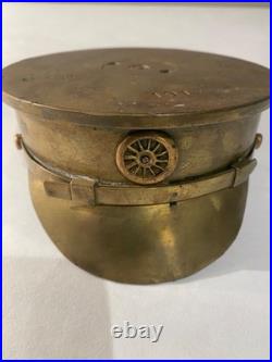 1917 Travail De Tranchée / De Poilu Casquette En Laiton Ww1 Artilleur Anglais