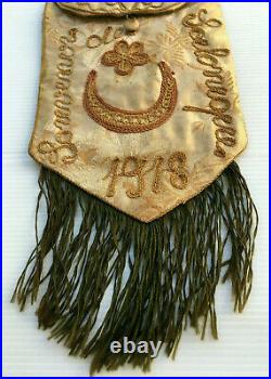 1918 Souvenir Salonique Pochette Commemorat Grece Guerre Orient Turquie Sac Soie