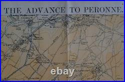 1918 WW1 Première Guerre Mondiale Carte The Advance Pour Peronne