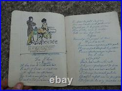 1927 carnet Militaire avec Dessins humoristique erotique PANAME Chanson 121 RI