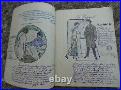 1927 carnet Militaire avec Dessins humoristique erotique PANAME Chanson 121 RI