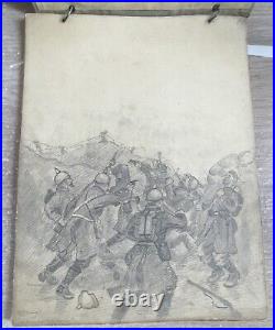 2 Carnets De Dessins De Guerre 14-18 Par Maurice Paulin. 1915