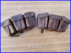 2 cartouchières cuir allemandes WW1 bien datées, Stuttgart, IR 125 Wurtemberg