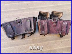 2 cartouchières cuir allemandes WW1 bien datées, Stuttgart, IR 125 Wurtemberg