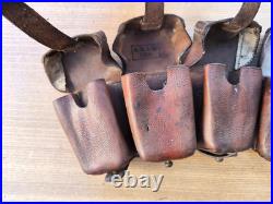 2 cartouchières cuir allemandes WW1 bien datées, Stuttgart, IR 125 Wurtemberg