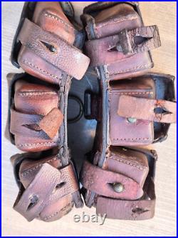 2 cartouchières cuir allemandes WW1 bien datées, Stuttgart, IR 125 Wurtemberg