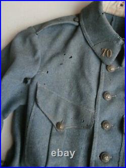 2138/MILID Tenue bleue horizon Capitaine 70ème RI avec accessoires 1914-1918