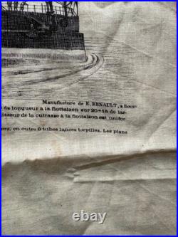 359g Foulard mouchoir Marine Française WW1