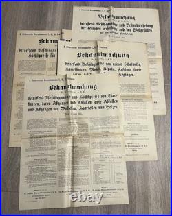 4 Affiches WWI Allemandes 1917 Réquisitions Bavière Original German Posters WK1