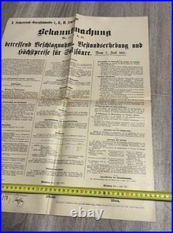 4 Affiches WWI Allemandes 1917 Réquisitions Bavière Original German Posters WK1