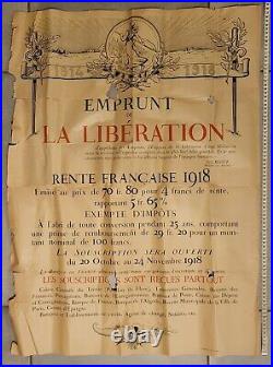 AFFICHE ANCIENNE WWI, Emprunt de la Libération, 1918 par Louis LECHAUDEL-Meuse