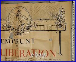 AFFICHE ANCIENNE WWI, Emprunt de la Libération, 1918 par Louis LECHAUDEL-Meuse