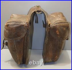 -ANCIENNE PAIRE de FONTES de CAVALERIE en CUIR WW1 Jus de grenier MILITARIA D