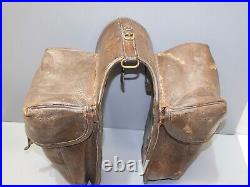 -ANCIENNE PAIRE de FONTES de CAVALERIE en CUIR WW1 Jus de grenier MILITARIA D