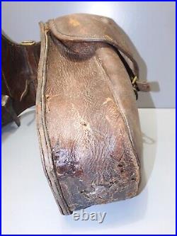 -ANCIENNE PAIRE de FONTES de CAVALERIE en CUIR WW1 Jus de grenier MILITARIA D