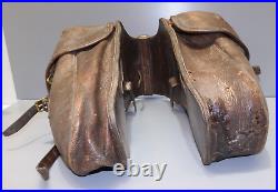 -ANCIENNE PAIRE de FONTES de CAVALERIE en CUIR WW1 Jus de grenier MILITARIA D