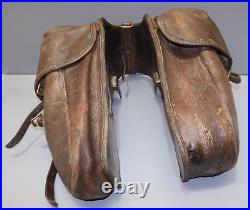 -ANCIENNE PAIRE de FONTES de CAVALERIE en CUIR WW1 Jus de grenier MILITARIA D