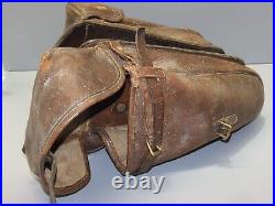 -ANCIENNE PAIRE de FONTES de CAVALERIE en CUIR WW1 Jus de grenier MILITARIA D