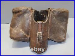 -ANCIENNE PAIRE de FONTES de CAVALERIE en CUIR WW1 Jus de grenier MILITARIA D