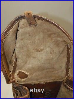 -ANCIENNE PAIRE de FONTES de CAVALERIE en CUIR WW1 Jus de grenier MILITARIA D