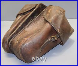 -ANCIENNE PAIRE de FONTES de CAVALERIE en CUIR WW1 Jus de grenier MILITARIA D