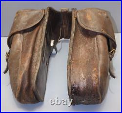 -ANCIENNE PAIRE de FONTES de CAVALERIE en CUIR WW1 Jus de grenier MILITARIA D