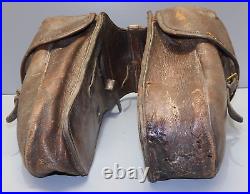 -ANCIENNE PAIRE de FONTES de CAVALERIE en CUIR WW1 Jus de grenier MILITARIA D