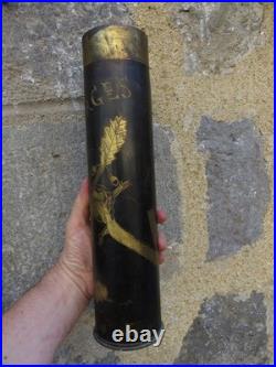 ART TRANCHEE RARE douille OBUS NOIRCI, LES EPARGES OISEAUX NID dans un CHENE