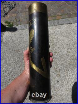 ART TRANCHEE RARE douille OBUS NOIRCI, LES EPARGES OISEAUX NID dans un CHENE