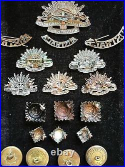 AUSTRALIE WW1/WW2 RISING SUN grande collection de badges et boutons