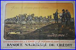 Affiche 1914/1918-pour Le Dernier Quart D'heure. Emprunt National-signee Sem