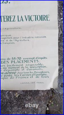 Affiche 2e Emprunt Défense Nationale Agriculteurs Lapina Paris Guerre Mondiale