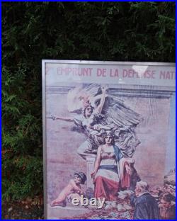 Affiche 83x51 2ème emprunt de la défense nationale encadrée signée A. Robaudi