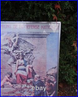 Affiche 83x51 2ème emprunt de la défense nationale encadrée signée A. Robaudi