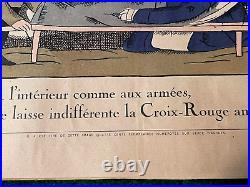 Affiche Guerre Croix Rouge U S Le Coeur De L'amerique France 14/18 Ww 1