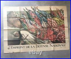 Affiche JULES ABEL FAIVRE- WW1 4 ème EMPRUNT DEFENSE NATIONALE 80113 cm
