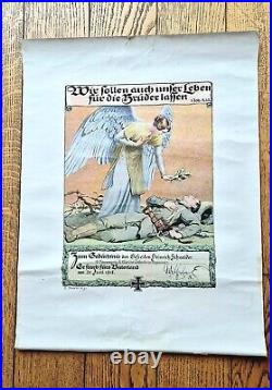 Affiche Souvenir allemande signée originale Première Guerre Mondiale- 1915