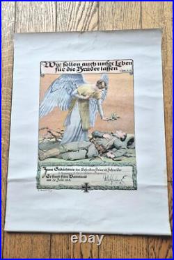 Affiche Souvenir allemande signée originale Première Guerre Mondiale- 1915
