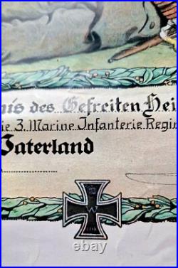 Affiche Souvenir allemande signée originale Première Guerre Mondiale- 1915