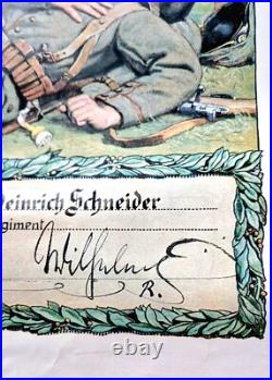 Affiche Souvenir allemande signée originale Première Guerre Mondiale- 1915
