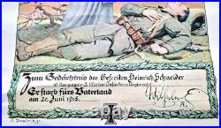 Affiche Souvenir allemande signée originale Première Guerre Mondiale- 1915