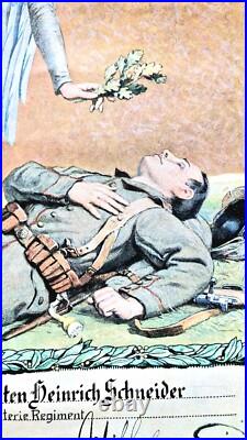 Affiche Souvenir allemande signée originale Première Guerre Mondiale- 1915