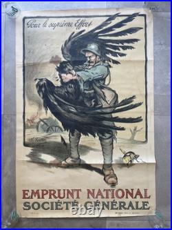 Affiche originale Emprunt National Marcel Falter WW1 1914 1918