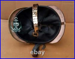 Allemand Pickelhaube Cuir Noir Casque Première Guerre Mondiale & Seconde Long À