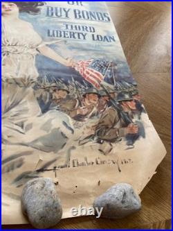 AnciAncienne affiche de propagande américaine premiere guerre mondial WW1 Vintag