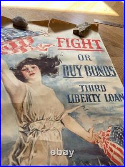 AnciAncienne affiche de propagande américaine premiere guerre mondial WW1 Vintag